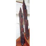 Pair of painted wood Indo-Persian rifle brackets