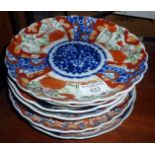 Six Imari plates