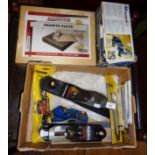 Unused Stanley woodworking planes (No. 4 & 5), spoke shaves and other tools and blades