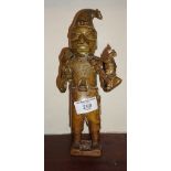 Tribal Art: Unusual Benin bronze figure of a court jester, 24cm tall