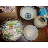 Chinese and Oriental stoneware and porcelain bowls, inc. blue and white, etc.