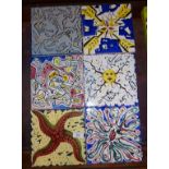 Set of six ceramic tiles - "La Suite Catalane", designed by celebrated Surrealist artist Salvador