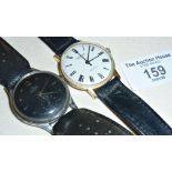 Two vintage gentleman's wrist watches, a Smiths Deluxe with black face, c. 1950's and a Rodania (