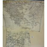 Two double-sided WW2 Air Ministry silk maps illustrating - 1) Northern Italy and Southern Italy; and