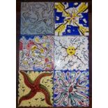 Set of six ceramic tiles - "La Suite Catalane", designed by celebrated Surrealist artist Salvador