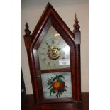 American steeple clock with alarm and painted glass door