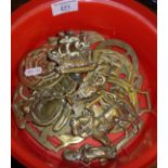 Collection of horse brasses and one girl door knocker, etc.