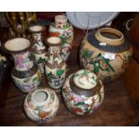 Collection of Chinese famille rose crackleware vases