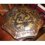 Large Chinese lacquer shaped box