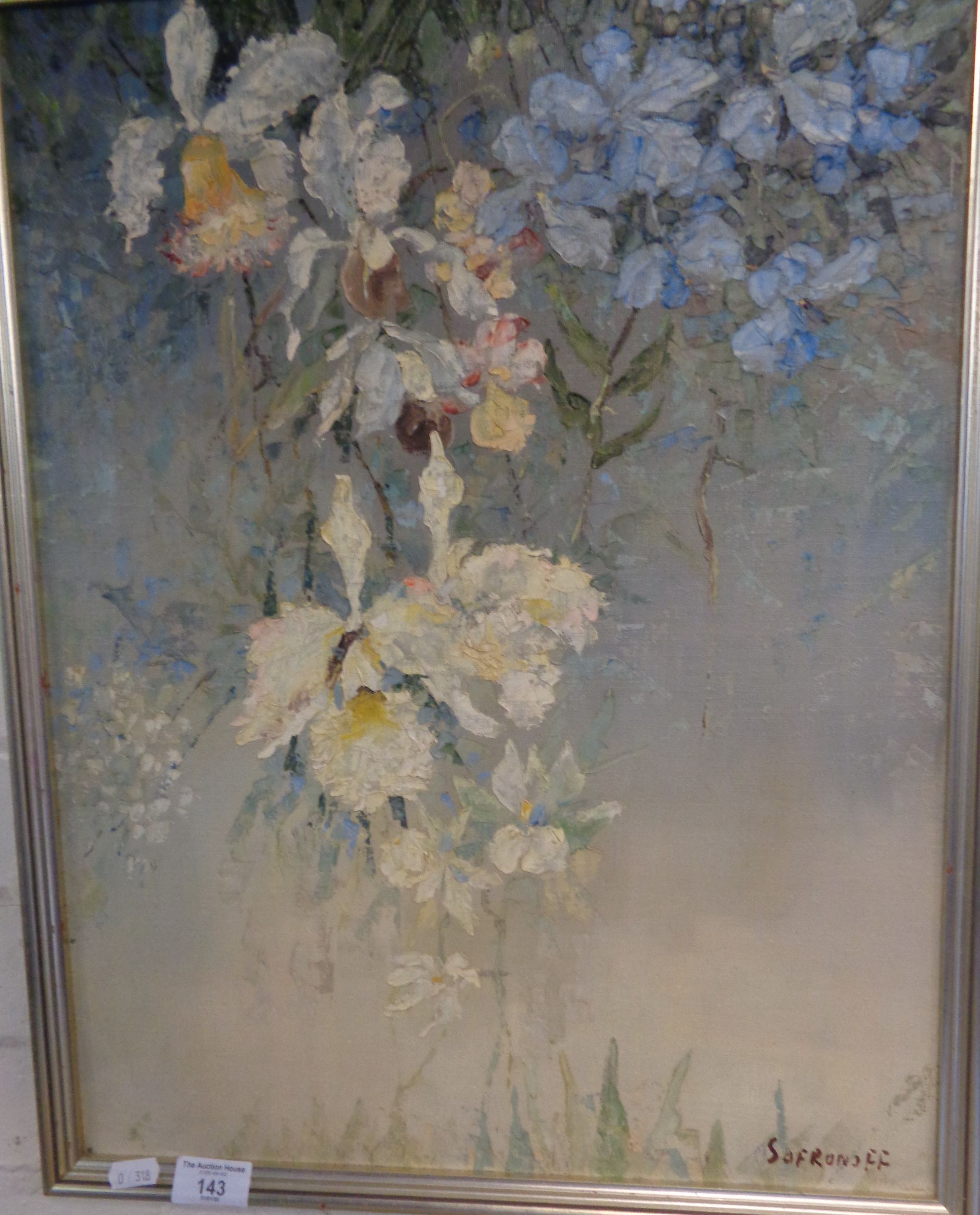 Alexander SOFRONOFF (1901-1948) oil on canvas of flowers, 22" x 17" signed lower right - Image 3 of 5