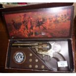 Replica Single Action Colt Army 45 pistol in original box