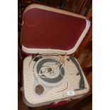 A Fidelity portable record player in vinyl suitcase