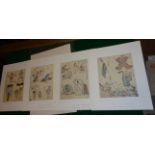 Four Japanese woodblock prints of humorous caricatures, c. 1823 by Masayoshi