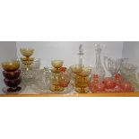 Shelf of assorted glassware