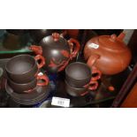 Chinese Yixing tea ware, inc. two teapots