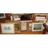 Eight various framed paintings and prints