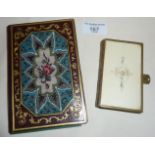 Victorian notebook with beadwork leather cover, and a Book of Common Prayer with ivory cover, from