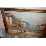 Cesare MAINELLA (1885-1975) oil on canvas of a Paris street scene, signed lower right, c. 1960's