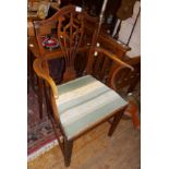 19th c. Hepplewhite style open armchair