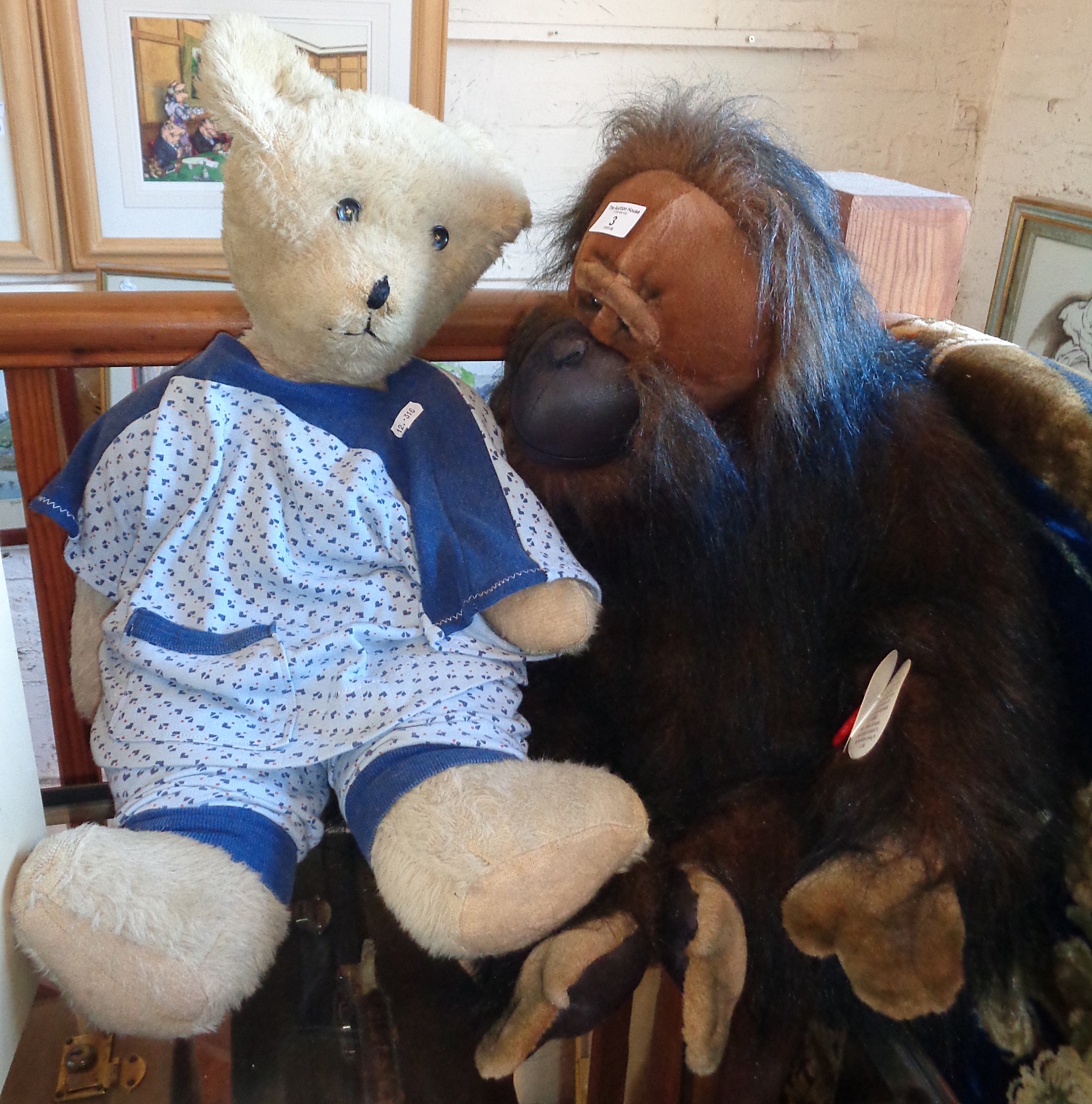 Large soft Keel Toy Company toy orangutan and a Teddy Bear