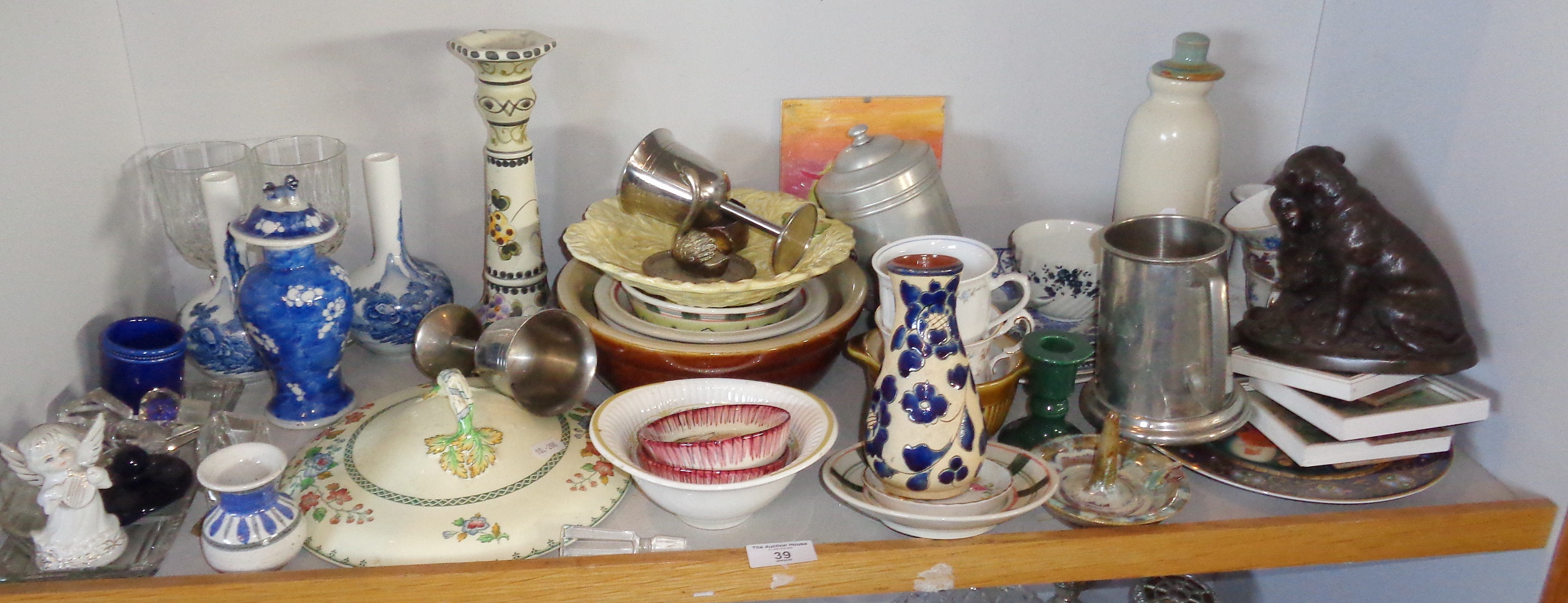 Large shelf of assorted chinaware