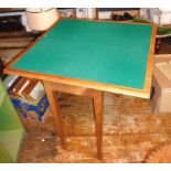 Late Victorian light oak fold-over card table