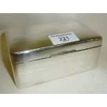 Silver cigarette box hallmarked for Birmingham 1924 A & J Zimmerman Ltd