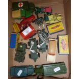 Assorted diecast vehicles, inc. three boxed Matchbox, Dinky and Lone Star military vehicles, etc.