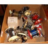 Eight various sea fishing multiplier reels