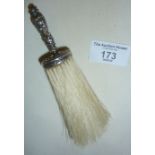 Edwardian table brush with ornate hallmarked silver handle