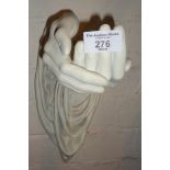 Religious style wall hanging - elegant draped hands candle sconce