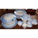 Shelley bone china Art Deco soup tureen and plates and matching coffee set