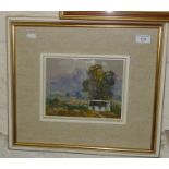 Small oil on board by William Green, South Africa, B.1900, of a homestead in a Western Cape