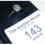 18ct gold solitaire diamond ring, approximate UK size "O", and 3g in weight