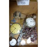 Pocket watches, hallmarked silver butter knife, whistle, coins, badges, etc.