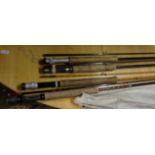 Three graphite fly rods and a Scott split cane fly rod