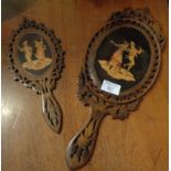 Two Sorrento Ware hand mirrors