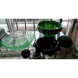 Collection of assorted Art Deco glass bowls, etc.