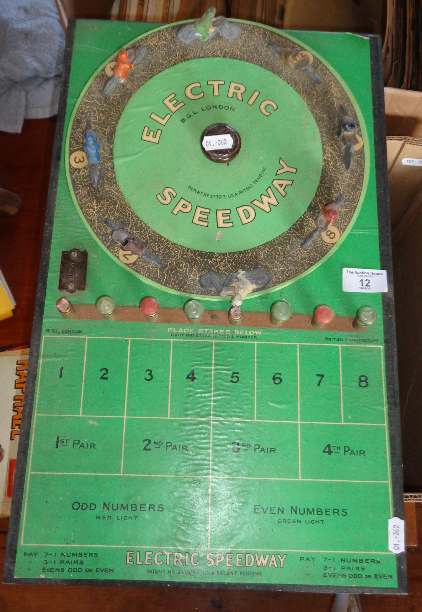 B.G.L. London "Electric Speedway" table game (A/F)