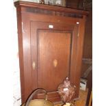 19th c. mahogany corner cupboard