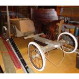 Traditional and evocative hand made wooden go-kart, with brake!