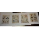 Four Japanese woodblock prints of humorous caricatures, c. 1823 by Masayoshi