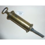 Victorian medical brass enema syringe by Coxeter, and marked as for UNIVERSITY COLLEGE. Approx 9"