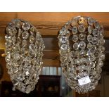 Pair of small crystal basket chandeliers