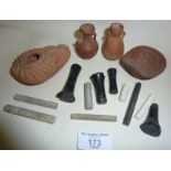 Pottery antiquities and tribal art body plugs and decoration