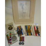 Collection of WW1 and WW2 medal groups, inc. an Edward VII Long Service and Good Conduct medal,