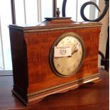 Victorian satin mahogany mantle clock with French movement