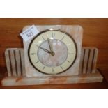 Art Deco marble & chrome mantle clock with Metamac electric movement