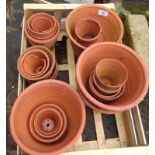 Assorted terracotta flower pots