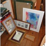 Assorted picture frames and prints